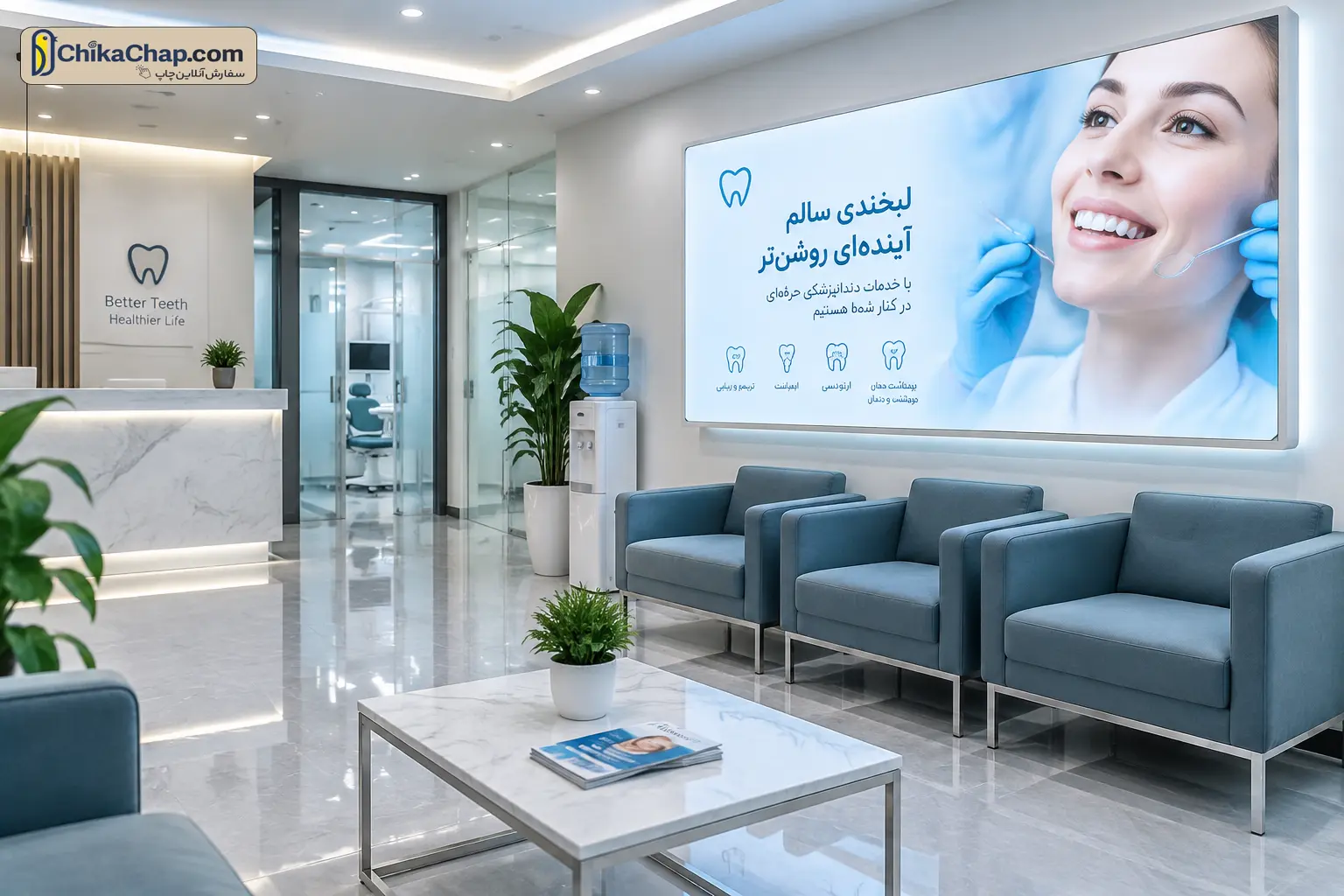 تصاویر روشن دیواری برای محیطهای درمانی و کلینیکها با چاپ مخصوص بک لایت